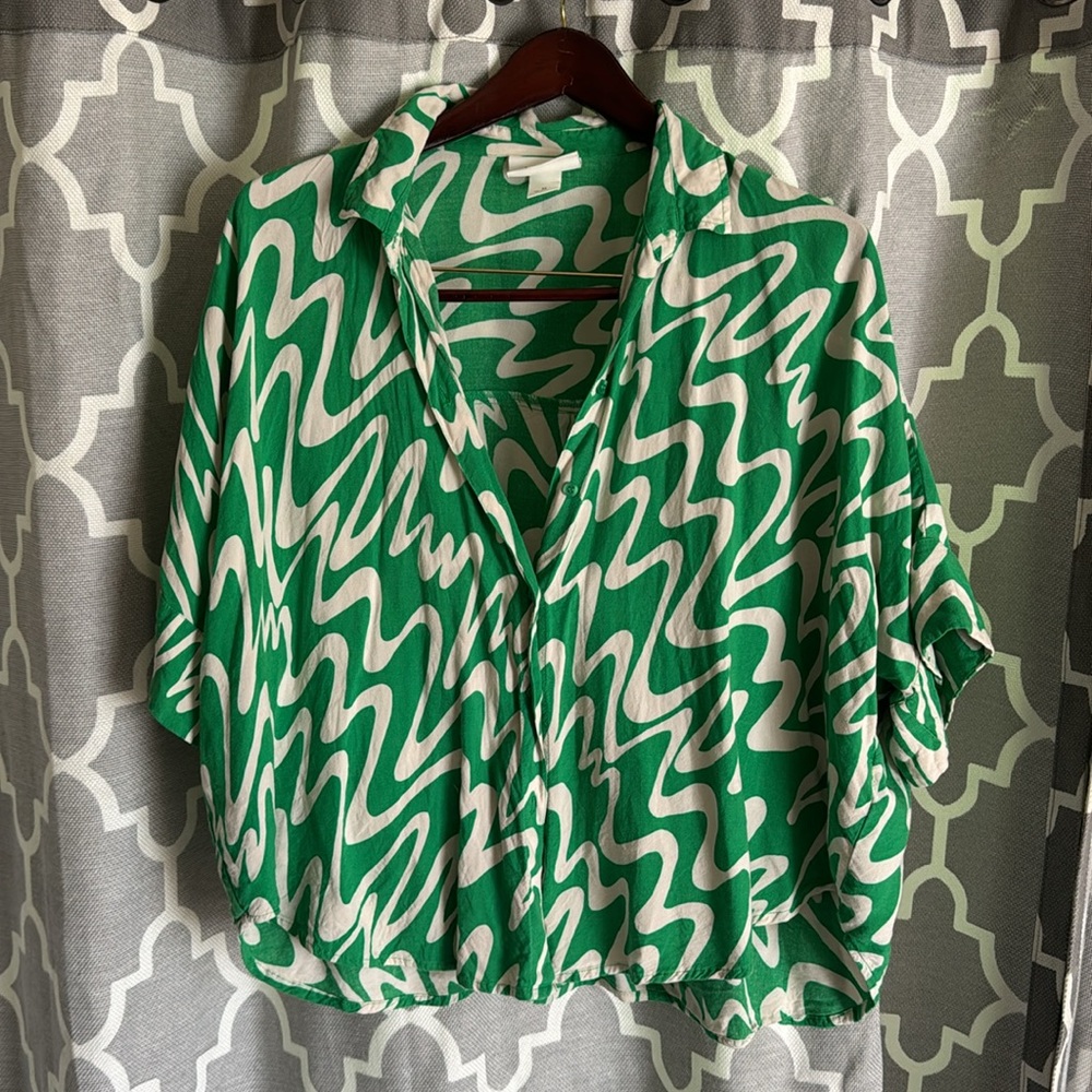 Monkl Green flowy Button-down